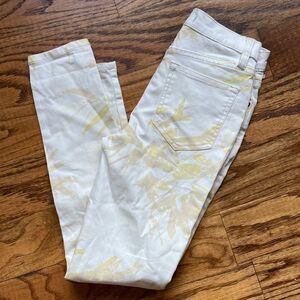 Free People Hawaiian Floral Palm Print Jeans Size 25